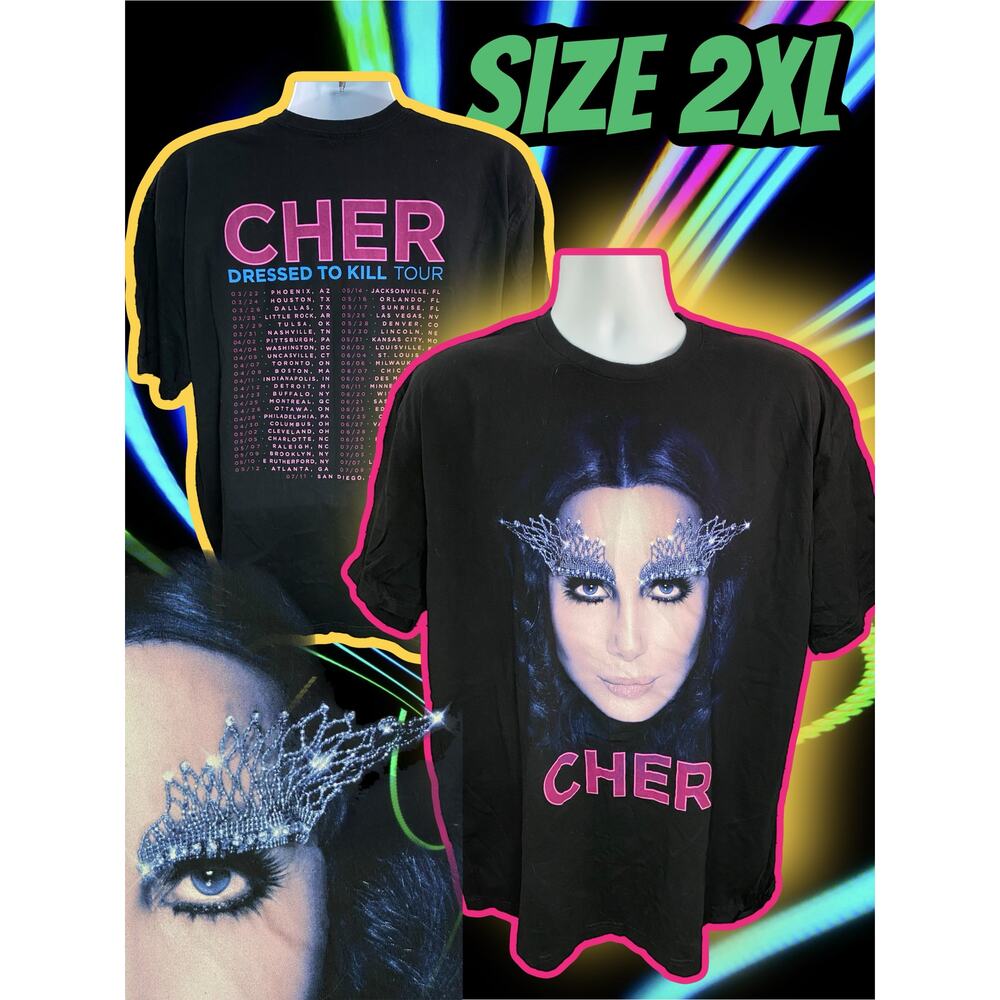 Vintage Cher Dressed to Kill Tour Concert Shirt Size 2XL